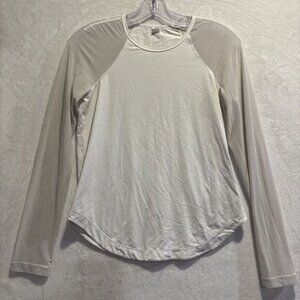 Lululemon Smooth Stride Top Mesh Long Sleeves Running Stretch White Women's 4